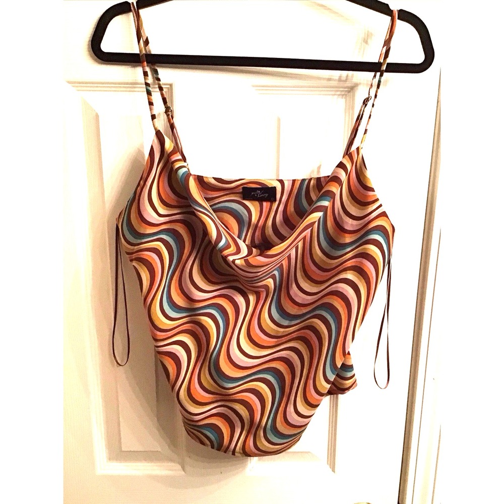 Milk & Honey Silky Camisole Cami Top Adjustable Straps Size Large